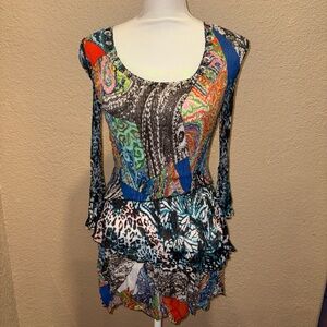 Alberto Makali Multicolor Abstract Blouse